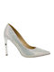 Nine West Pointed Toe Stiletto Silver High Heels Tatiah