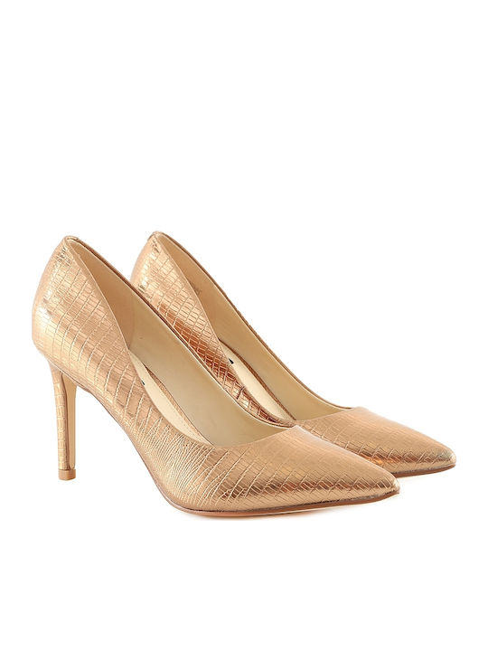 Nine West Ezra Μυτερές Γόβες με Τακούνι Στιλέτο Καφέ