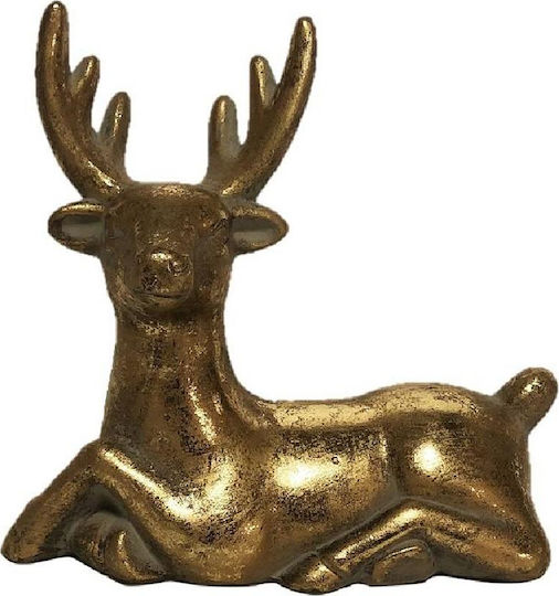 Espiel Christmas Ceramic Figure Deer Gold Height 25cm 2pcs