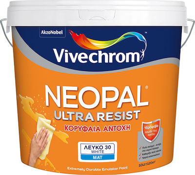 Vivechrom Neopal Ultra Resist Πλαστικό Χρώμα για Εσωτερική Χρήση 9lt