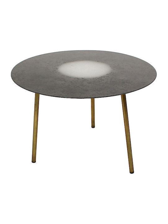 Round Metal Side Table Black L60xW60xH40cm