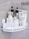 Bathlux 30163 Corner Wall Mounted Bathroom Shelf Plastic with 1 Shelf and Suction Cups 25.2x25.2x12.7cm White