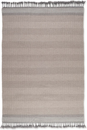 Tapicap Keren Handmade Rug Outdoor Rectangular Wool with Fringes Beige-grey
