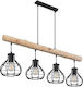 Globo Lighting Clastra Pendant Light Black Rail for 4 Bulbs E27 90x18x120cm