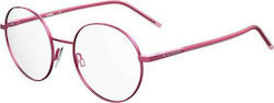 Moschino Damen Metallisches Brillengestell Rosa...