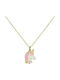 Gold children's necklace K9 Pink Unicorn 037025 037025 037025 Gold 9 Carat