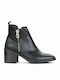 Alpe Leather Women's Ankle Boots with Medium Heel Black