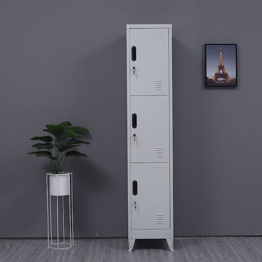 Dulap Metalic cu 3 Dulapuri 38x45x191cm