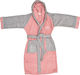 Dimcol Kids Hooded Bathrobe Happy Smile Coral Grey 1320910403100043