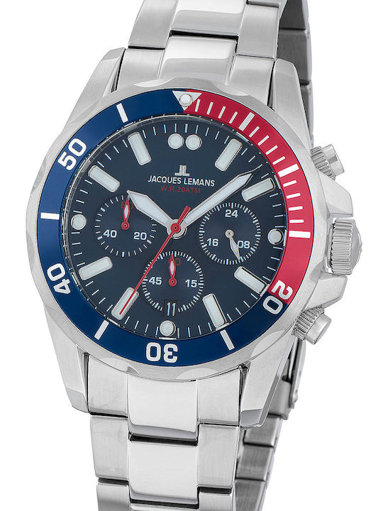Jacques Lemans Liverpool Ανδρικό Ρολόι 42mm Χρο...