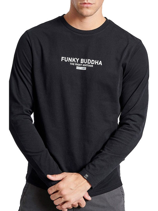 Funky Buddha Ανδρική Μπλούζα Μακρυμάνικη Μαύρη