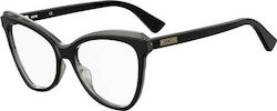 Moschino Plastic Eyeglass Frame Butterfly Black MOS567 08A