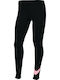 Kinder Leggings Sport Lang Schwarz Swoosh