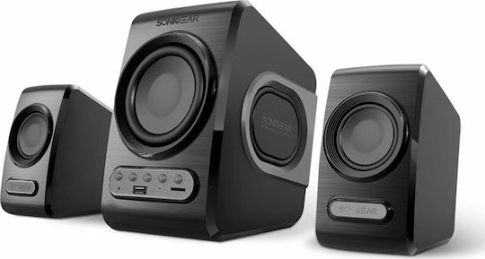 Sonic Gear Quatro V Ηχεία Υπολογιστή 2.1 με Ισχύ 5W Μαύρα