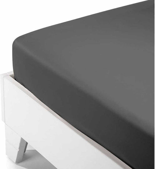 Sunshine Sheet Super-Double with Elastic 160x200+35cm. Satin 151-57 Dark Grey