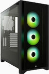 Corsair iCUE 4000X RGB Jocuri Middle Tower Cutie de calculator Negru
