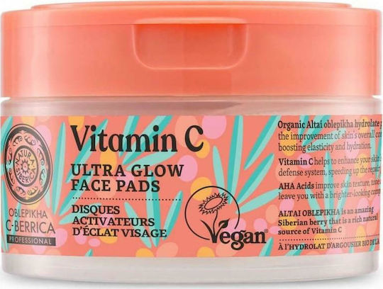 Natura Siberica C-Berrica Vitamin C Pads Facial Toning with Glycolic Acid, Salicylic Acid & Vitamin C 20 Pieces