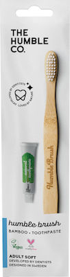 The Humble Co. Bamboo & Toothpaste Adult Periuță de dinți Soft Bej 1buc