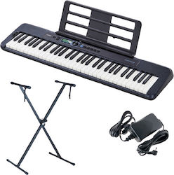 Casio Keyboard Bundle 2 with 61 Dynamic Keys with Stand Black