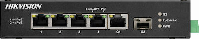 Hikvision DS-3T0306HP-E/HS Unmanaged L2 PoE+ Switch με 4 Θύρες Ethernet και 1 SFP Θύρα