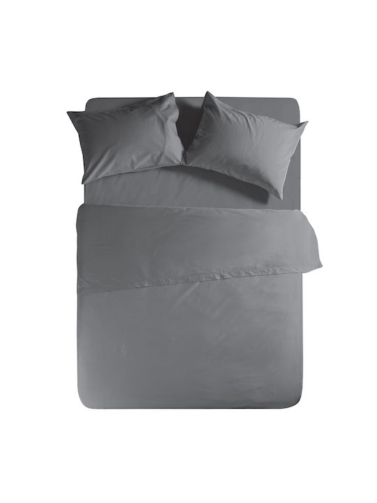Nef-Nef Bettlaken für Einzelbett mit Gummiband 100x200+30cm. Basic 727 Dark Grey