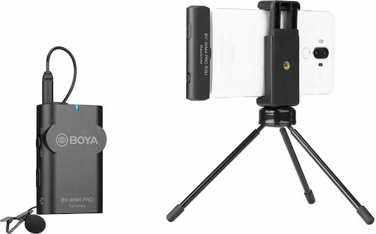 Boya BY-WM4 Pro K5 Σετ Ασύρματο Δυναμικό Μικρόφωνο Πέτου, Clip On, Ζώνης Δημοσιογραφικό σε Λευκό Χρώμα