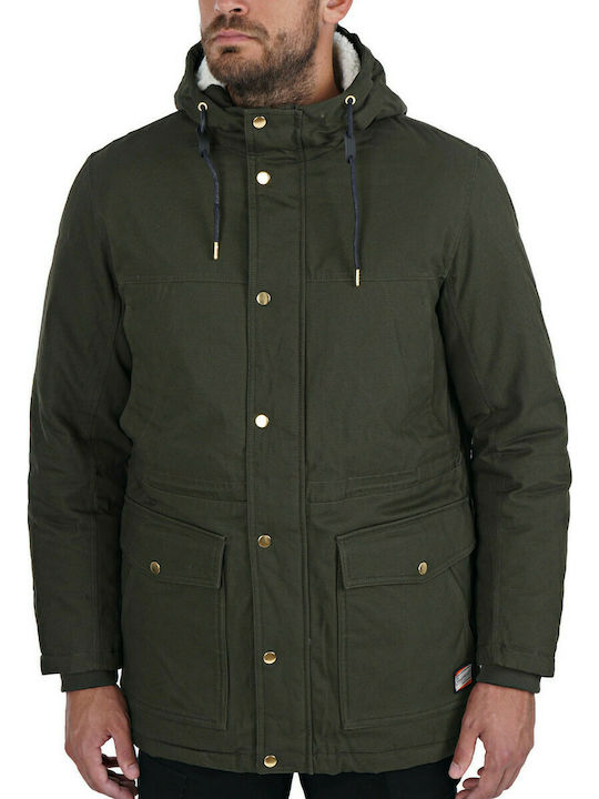 Jack & Jones Herren Winter Jacke Parka Khaki