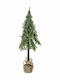 Christmas Tree Sack Slim 90cm with 266 Branches in Pot with LED Lighting