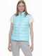 Body Action Women's Short Puffer Jacket for Spring or Autumn Turquoise