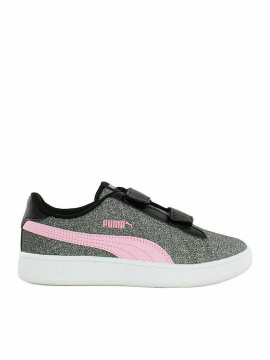 PUMA Smash Glitz Παιδικά Sneakers με Σκρατς Ασημί
