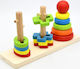 Stacking Toy Πυργάκια Ουράνιο Τόξο made of Wood for 36++ Months