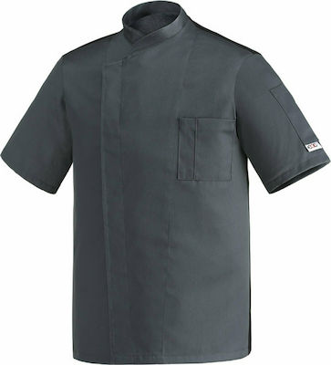 Egochef Σακάκι Σεφ 100% Microfiber Unisex Γκρι με Κοντό Μανίκι Ottavio