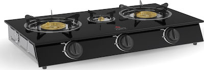 Thermogatz GL.3 Liquid Gas Countertop Triple Burner Black