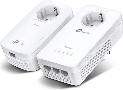 TP-LINK TL-WPA8631P KIT v3 Powerline Διπλό για Ασύρματη Σύνδεση Wi‑Fi 5 με Passthrough Πρίζα και 3 Θύρες Gigabit Ethernet
