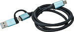i-tec Braided USB-C to US B-C and USB A Cable Μαύρο 1m (C31USBCACBL)