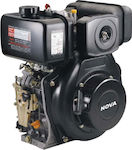 Nova LD186F Κινητήρας Πετρελαίου 406cc 10hp Μέγιστων Στροφών 3000rpm με Κώνο και Μίζα (Ρεζερβουάρ 5.5lt)