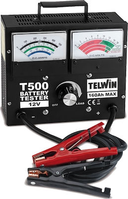 Telwin T500 Analog Battery Tester with Crocodile Clips