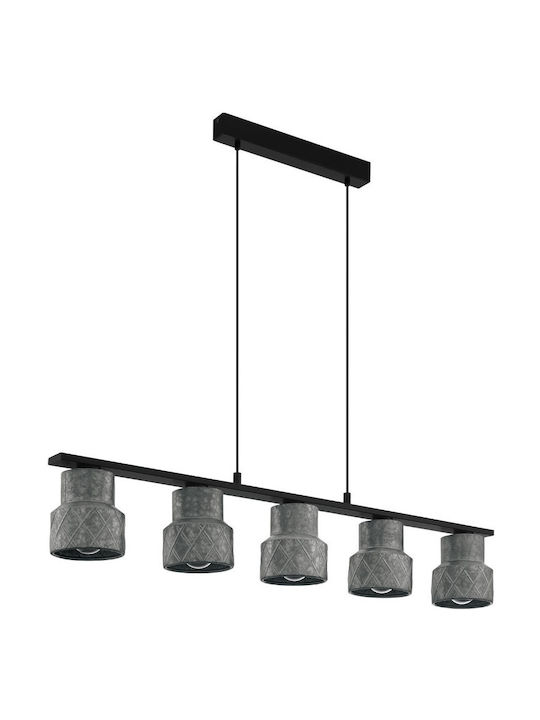 Eglo Hilcot Pendant Chandelier Rail for 5 Bulbs E27 Black