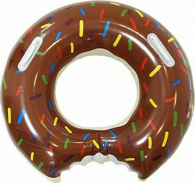 14905 Inflatable Floating Ring Donut with Handles Brown 90cm
