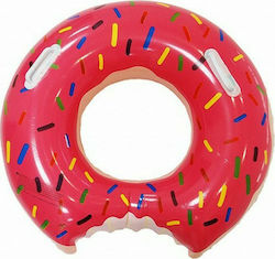 14905 Inflatable Floating Ring Donut with Handles Pink 90cm