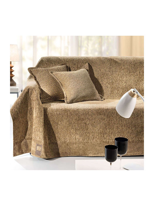 Guy Laroche Balance Ριχτάρι Πολυθρόνας Δύο 'Οψεων Chenille 170x150εκ. Camel 1133030220016