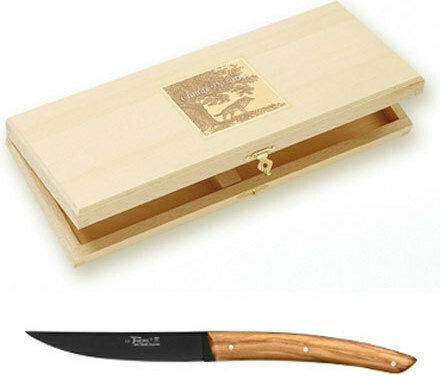 Claude Dozorme Olive Wood Thiers Black Blade- Laguiole Σετ