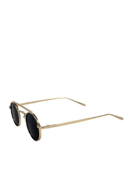 Mohiti Peace 616777 Sonnenbrillen mit Gold Rahmen und Schwarz Polarisiert Linse