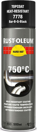 Rust-Oleum Spray Farbe High Heat 750°C Hochtemperatur mit Metallisch Effekt Bar-B-Que Schwarz 500ml