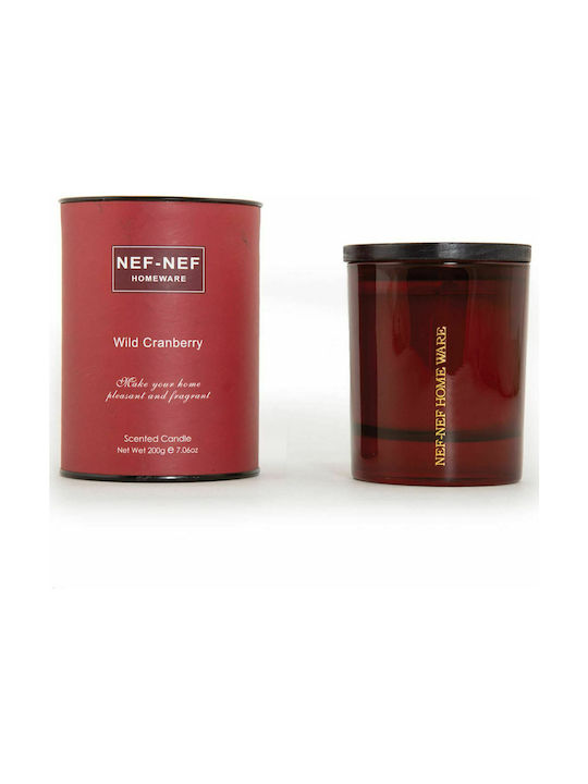 Nef-Nef Scented Candle Jar with Scent Wild Cranberry Red 200gr 1pcs