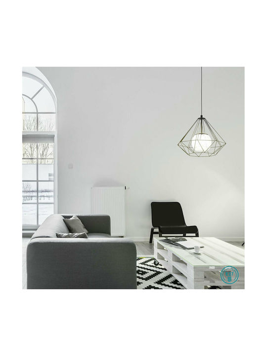 Eglo Vernham Pendant Light Black Grid with Socket E27 44.5cm