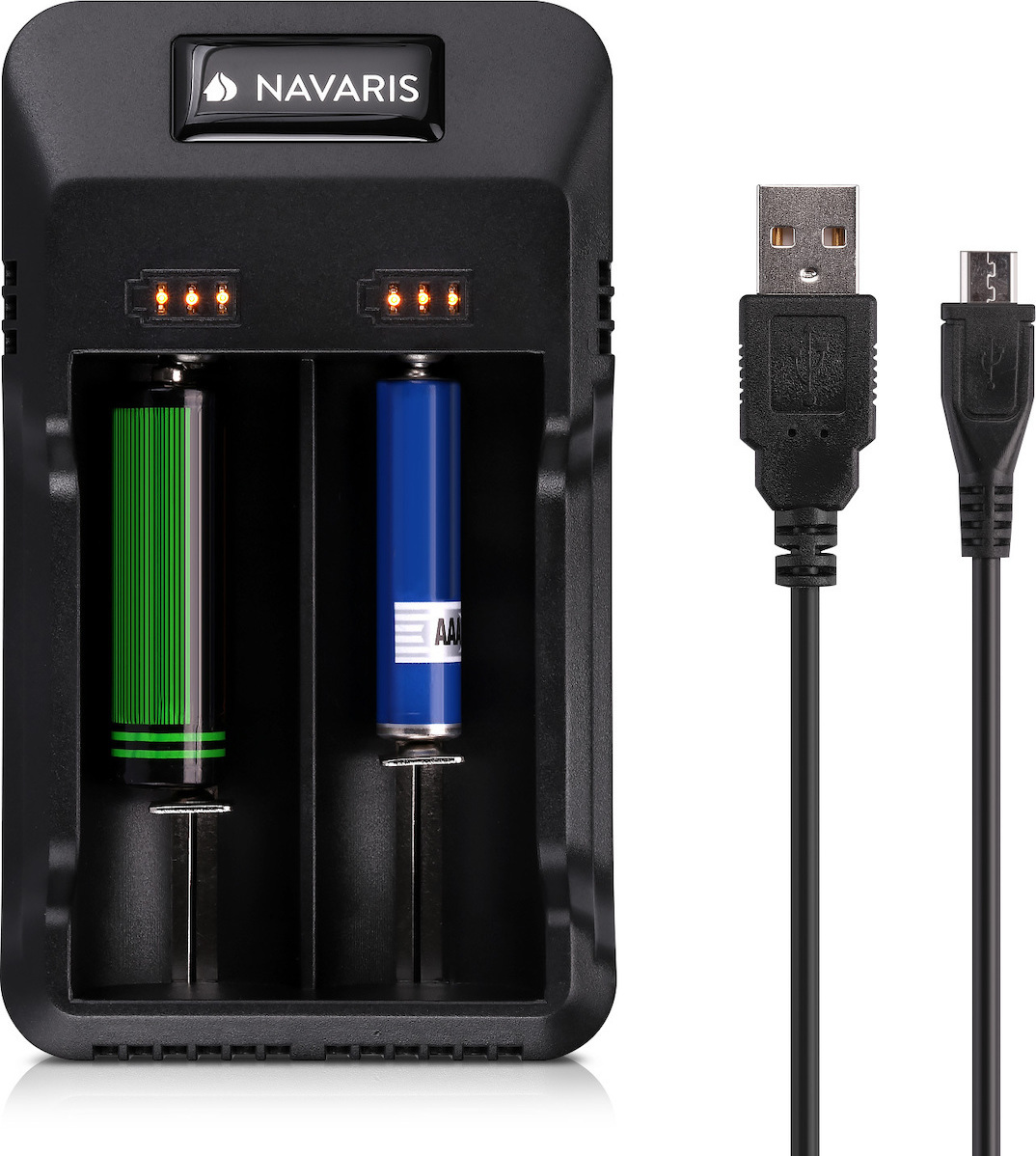 Navaris 2 Slot Battery Charger with Micro USB Cable Skroutz.gr