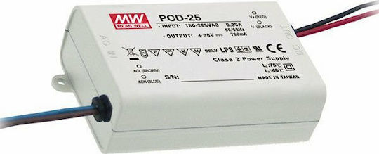 Mean Well Dimmbar LED-Netzteil IP30 Leistung 25W mit Ausgangsspannung 18V