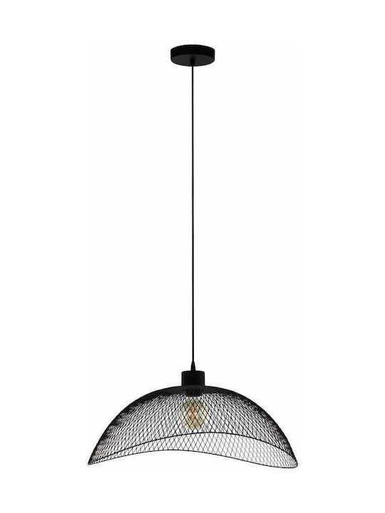 Eglo Pompeya Hängende Deckenleuchte Einfaches Licht Raster für Fassung E27 Schwarz