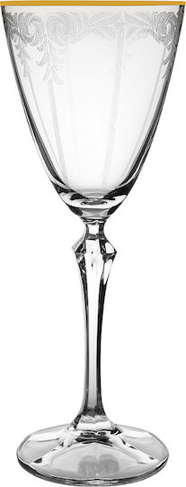Max Home Elisab Q8890/G Ποτήρι από Κρύσταλλο Κολωνάτο 350ml